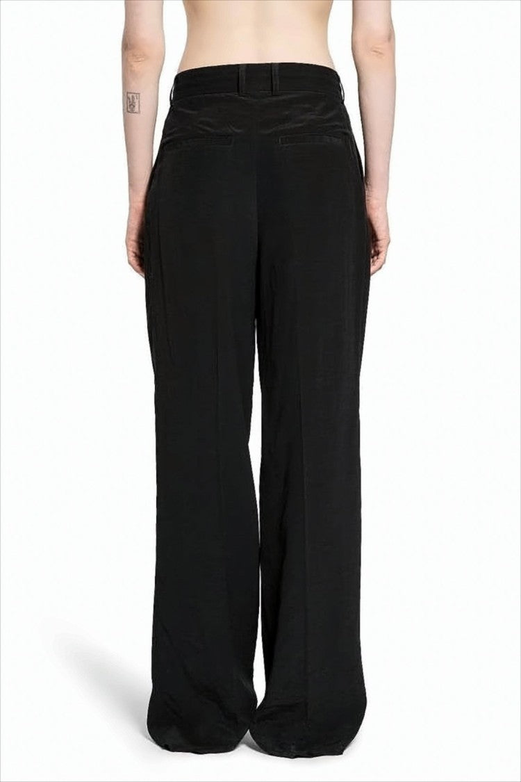 Totême Straight-Fit Black Pants With Pleated Front