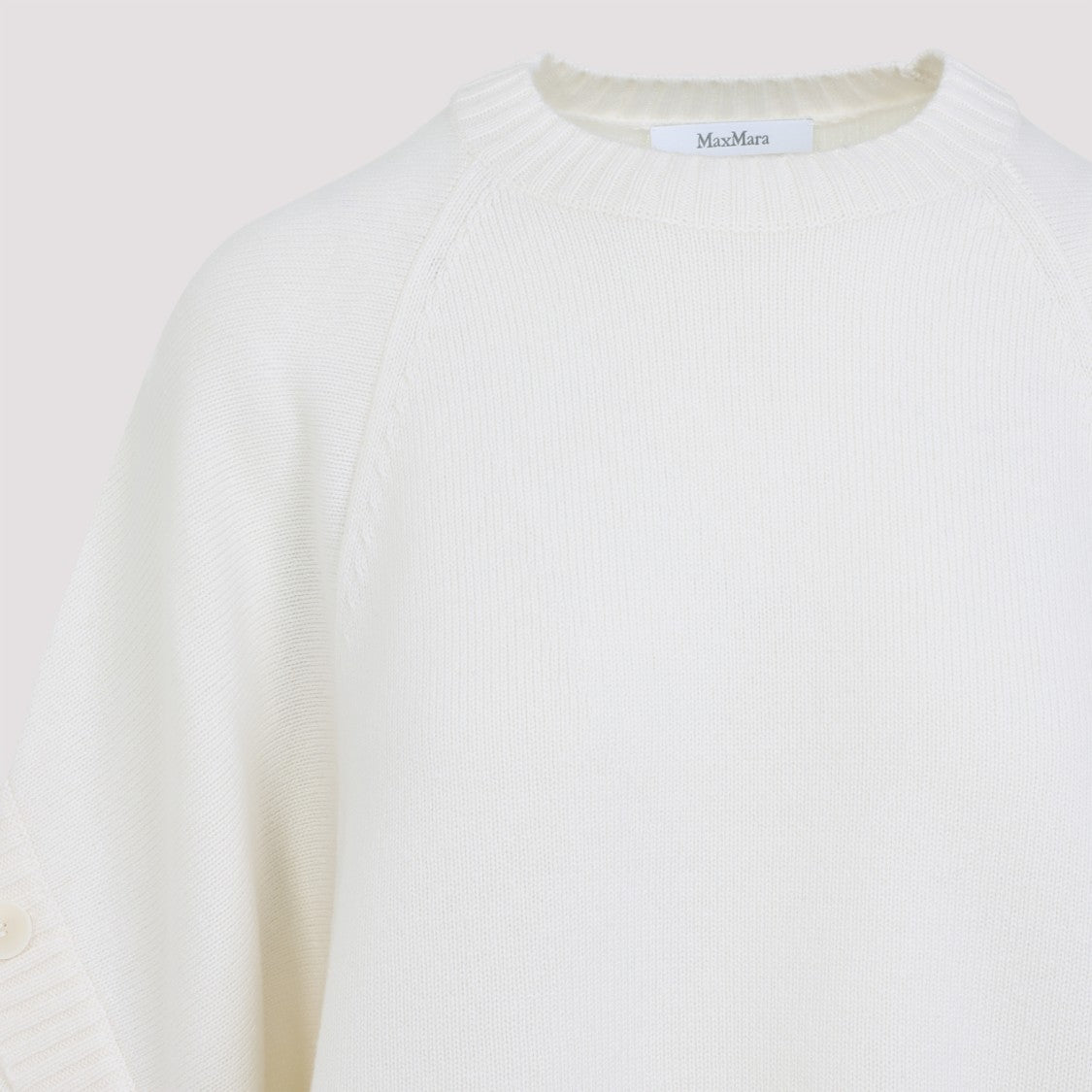 Max Mara Relaxed-Fit Wool-Cashmere Blend Sweater With Button Details