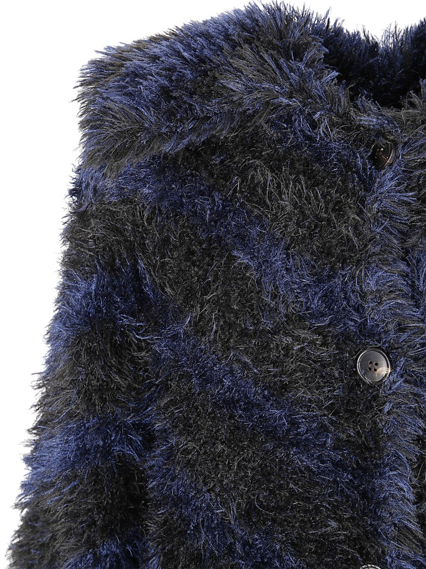 Dries Van Noten Textured Knit Cardigan With Button-Down Front And Relaxed Fit