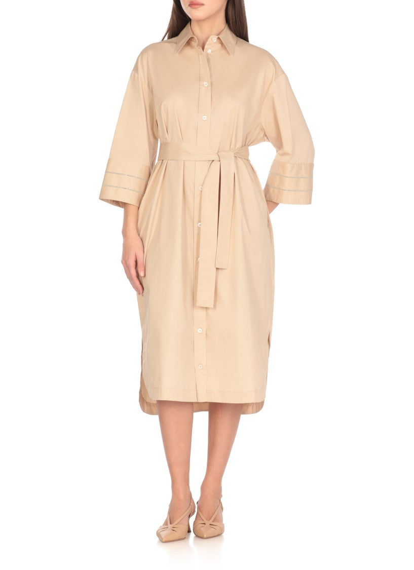 Peserico Beige Cotton Dress