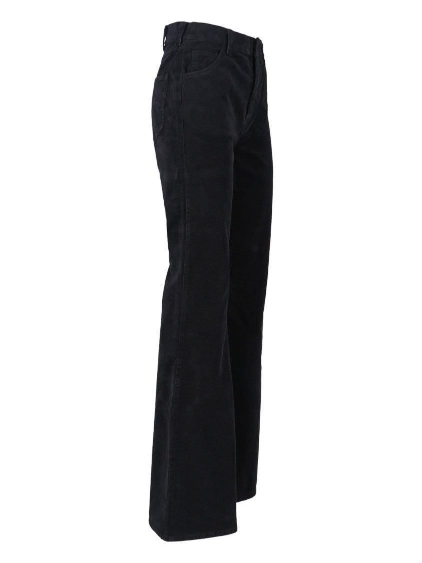 Nili Lotan High Waist Flared Trousers With Textured Fabric