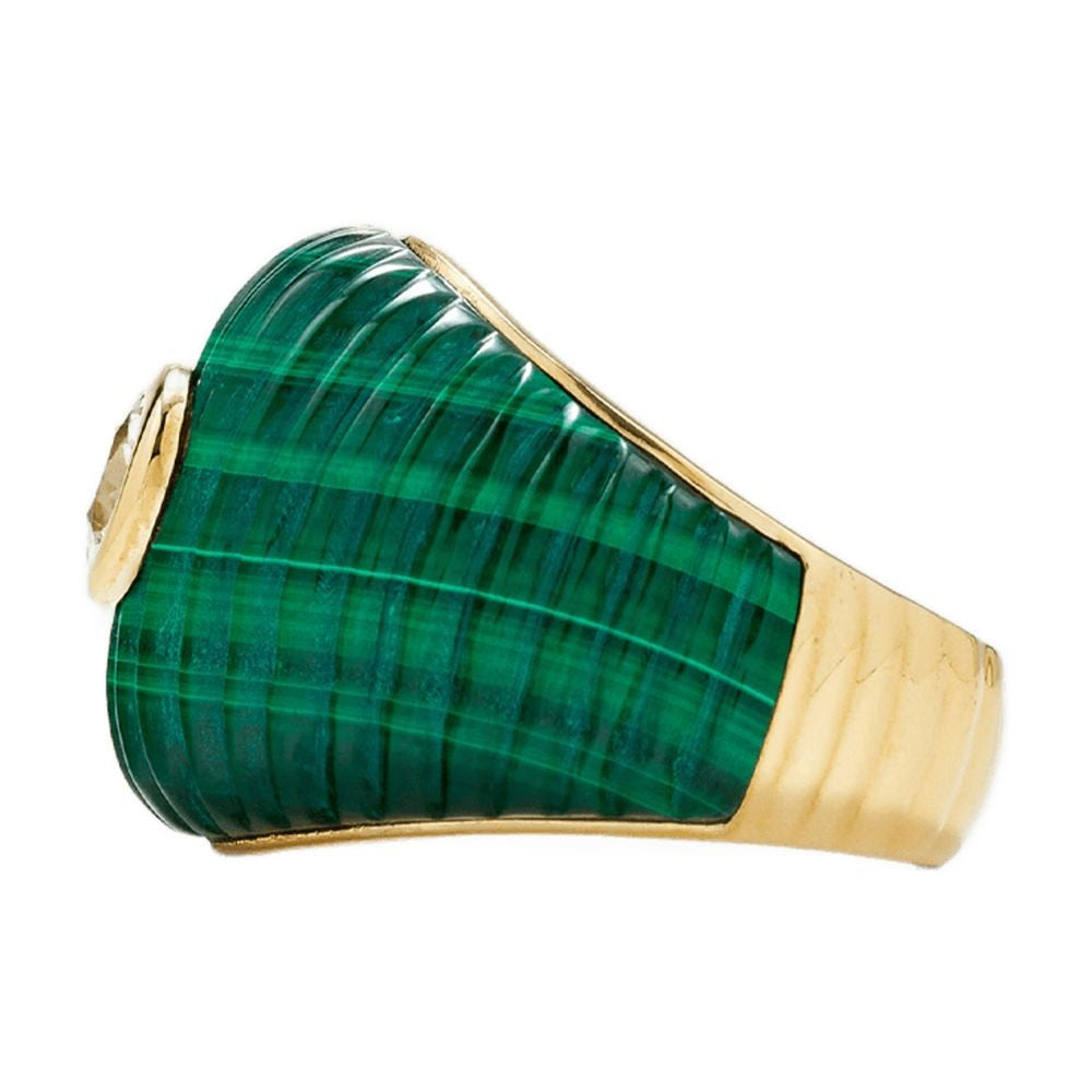 Yvonne Leon Gaufrette Bico Ob Signet Ring In Yellow Gold