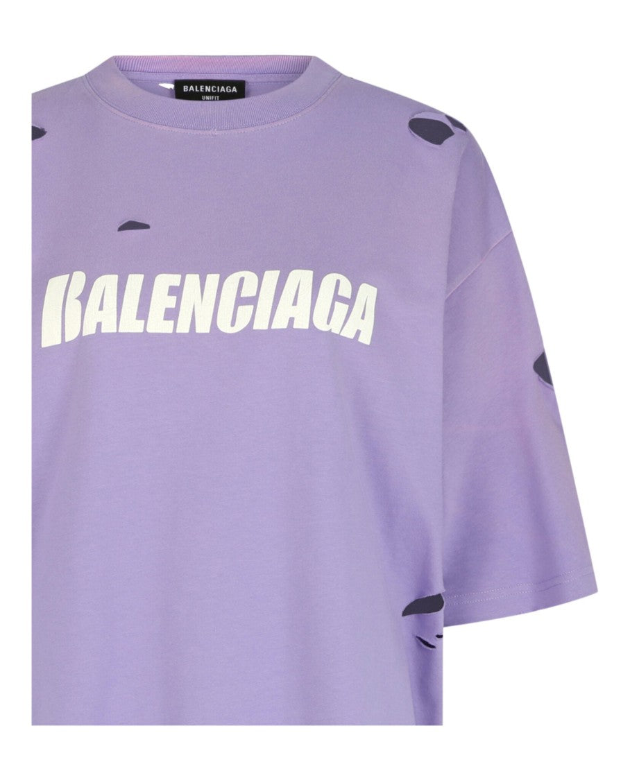 Balenciaga Caps Destroyed Boxy Fit T-Shirt