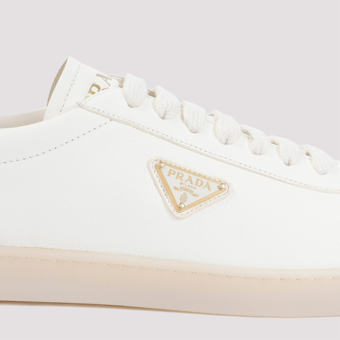 Prada Iane Ivory Deer Leather Sneakers