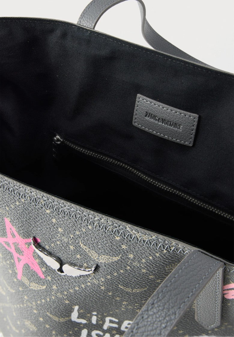 Zadig & Voltaire Medium Tote Bag With Graffiti Prints