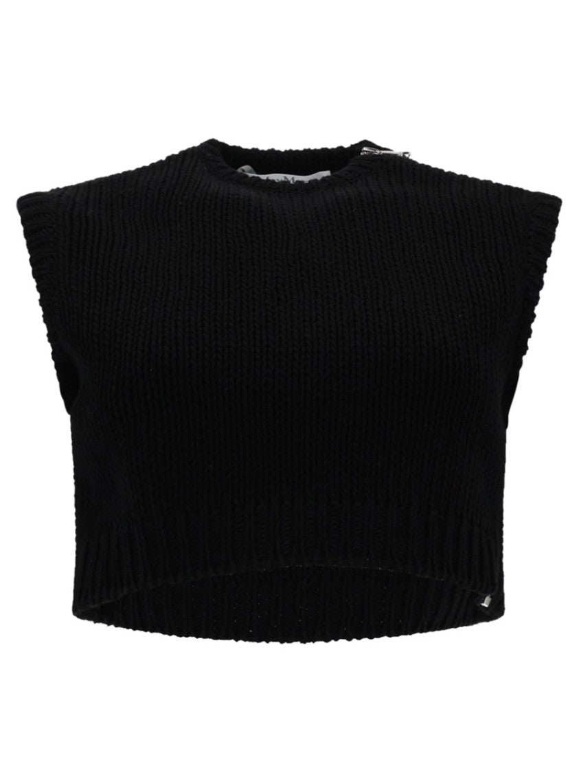 Max Mara Cropped Boxy Ribbed Cotton Top