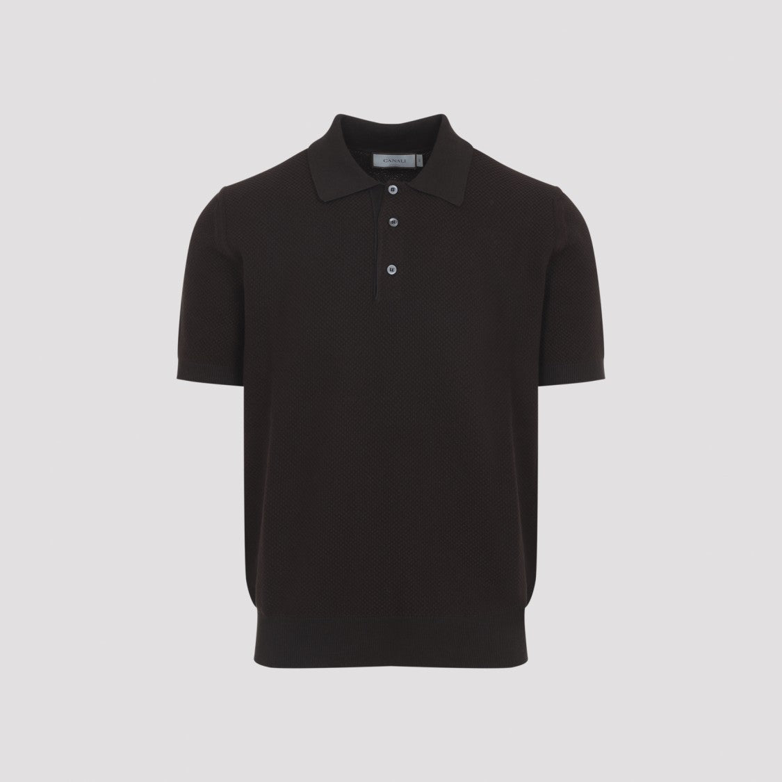 Canali Short-Sleeved Polo Sweater With Classic Collar