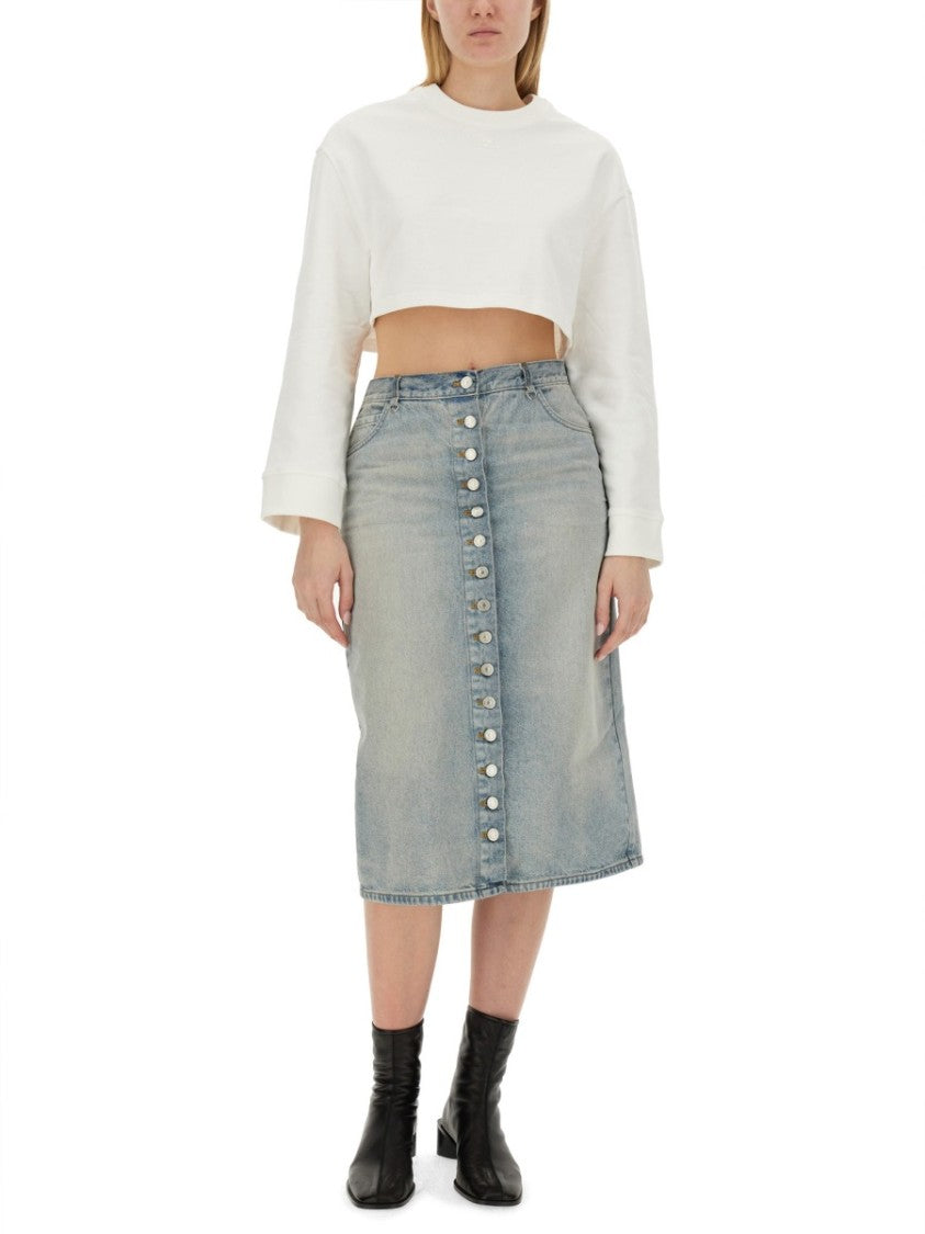 Courrèges Cropped Sweatshirt With Relaxed Fit