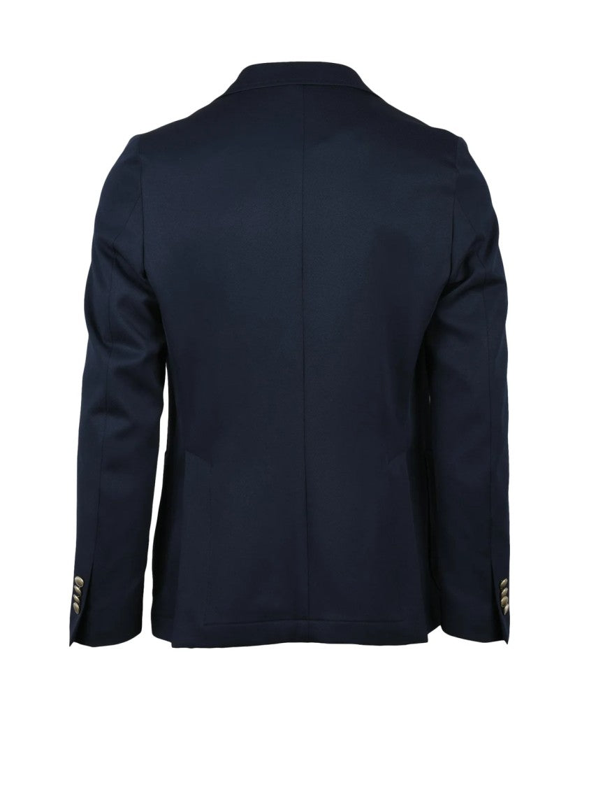 Berry & Brian Fitted Jacket With Deep Lapel Collar And Button Closure