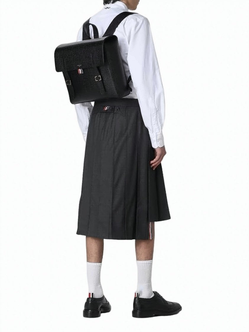 Thom Browne Textured Calf Leather Backpack With Structured Design