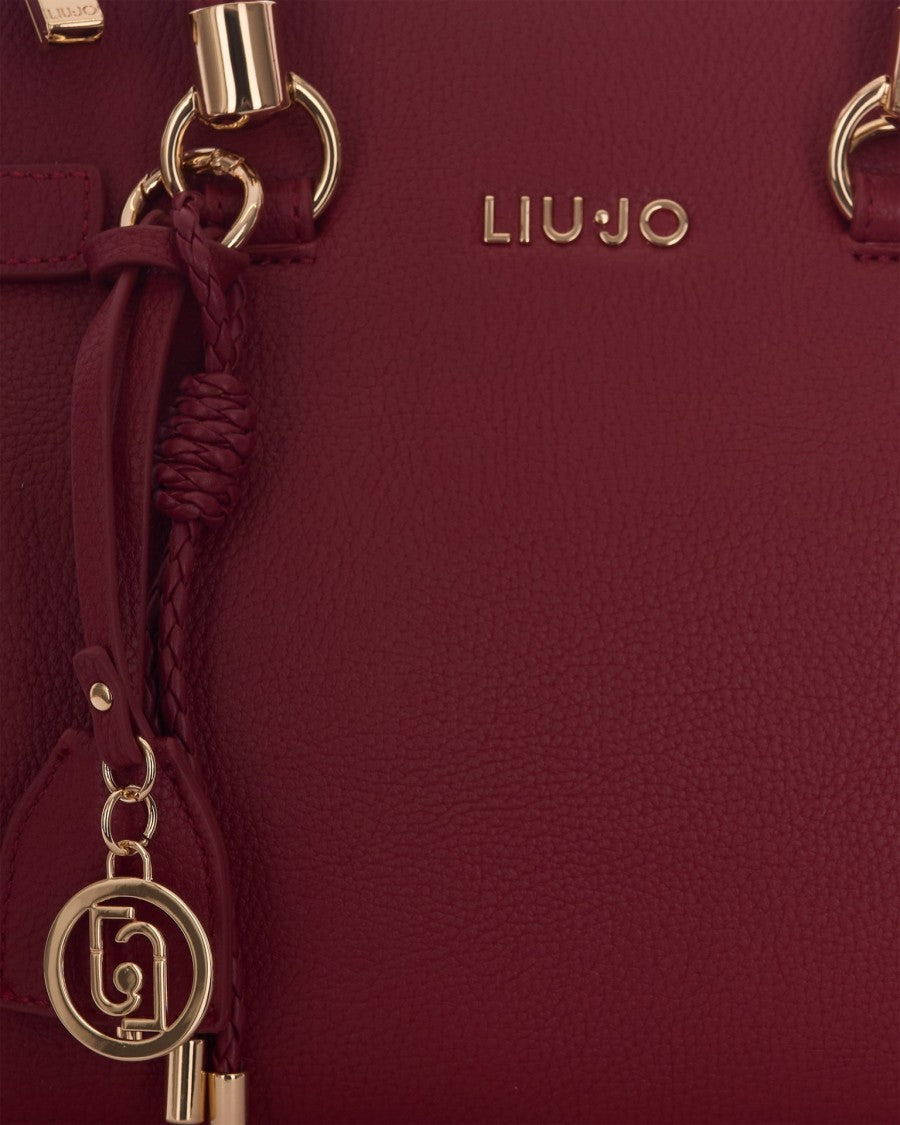 Liu Jo Brick Red Satchel S Textured Vegan Bag