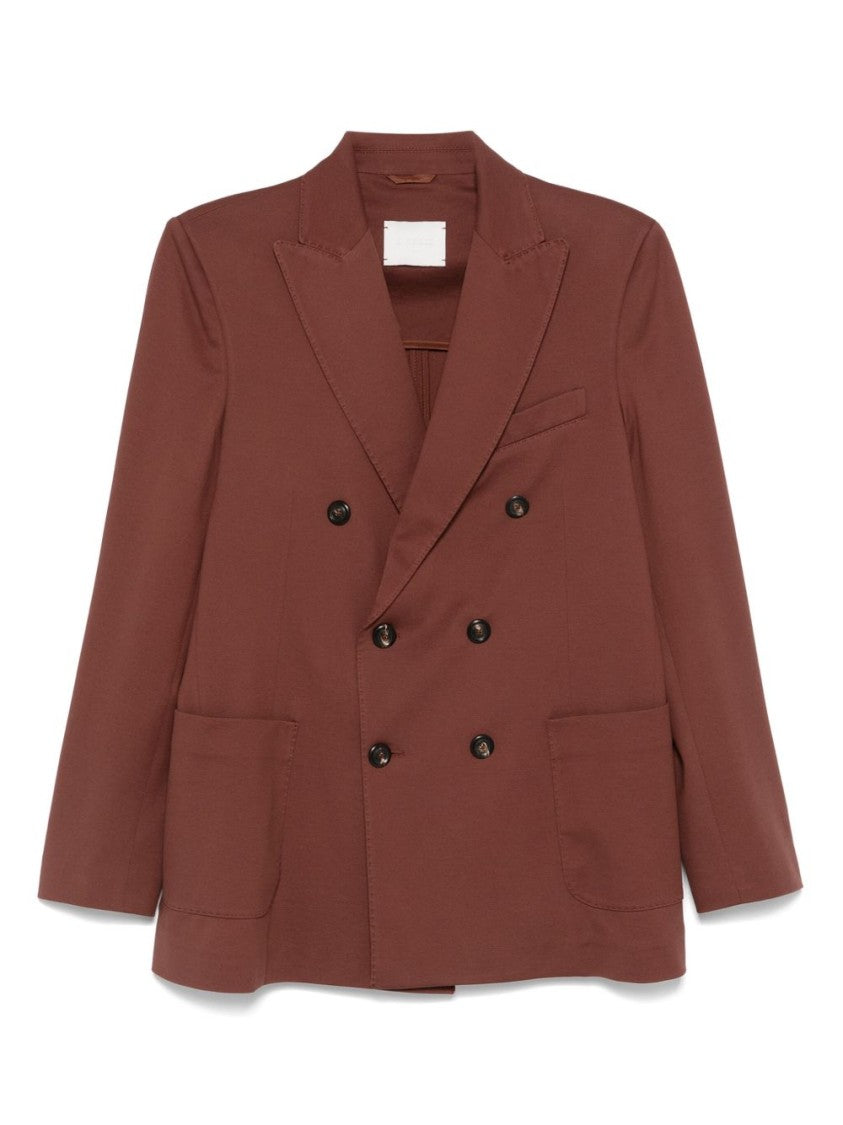 Circolo 1901 Double-Breasted Brown Jacket With Notched Lapel