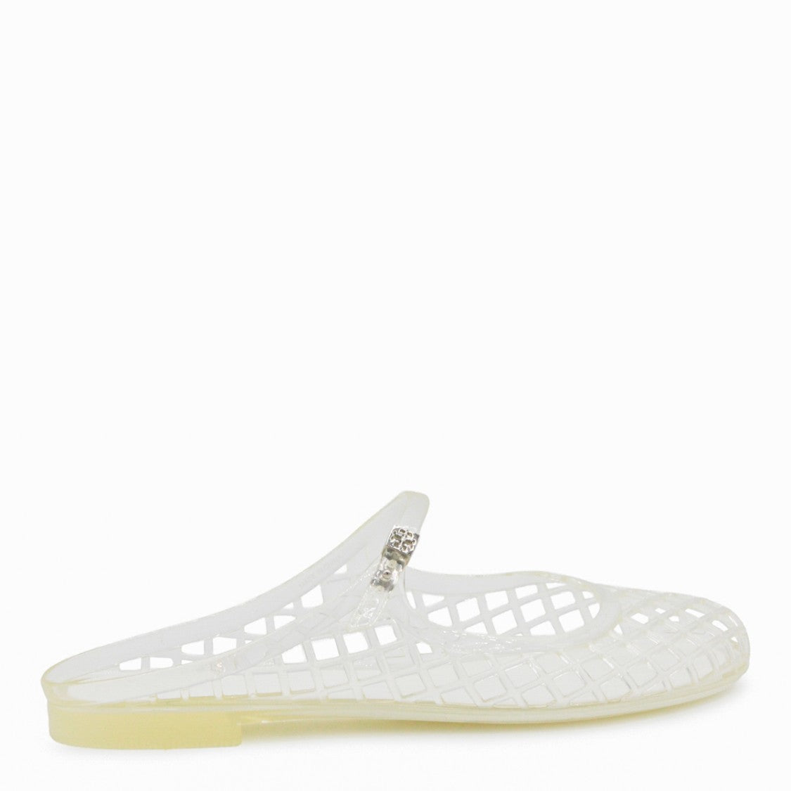 Tory Burch Clear And Silver Flats