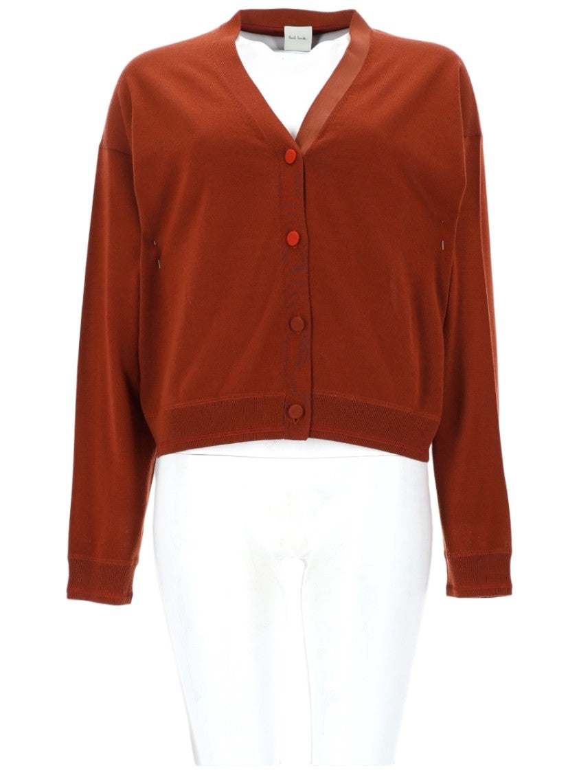Paul Smith Cropped V-Neck Cardigan With Button-Down Front And Soft Texture