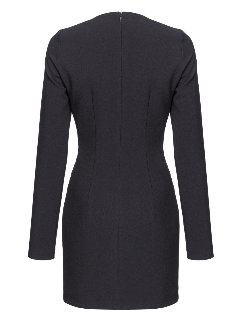 Pinko Zipped Crepe V-Neck Minidress