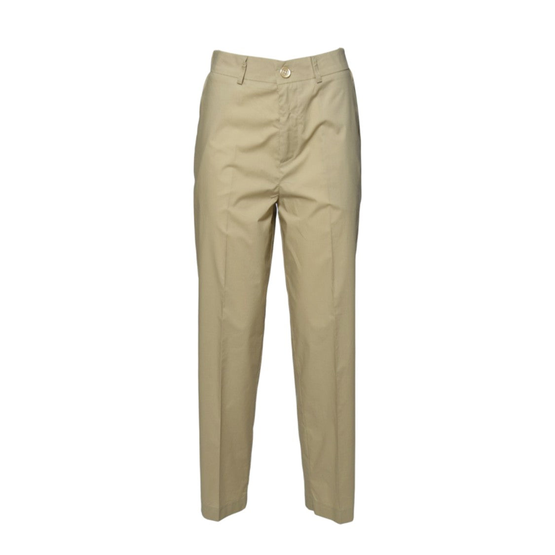 Solotre Beige Cotton Poplin Solotre Straight Pants