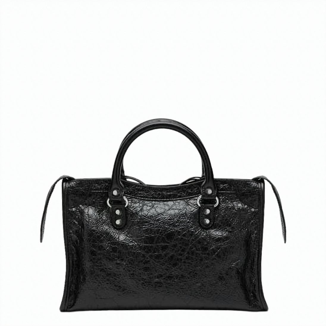 Balenciaga Glossy Textured Leather Mini City Bag