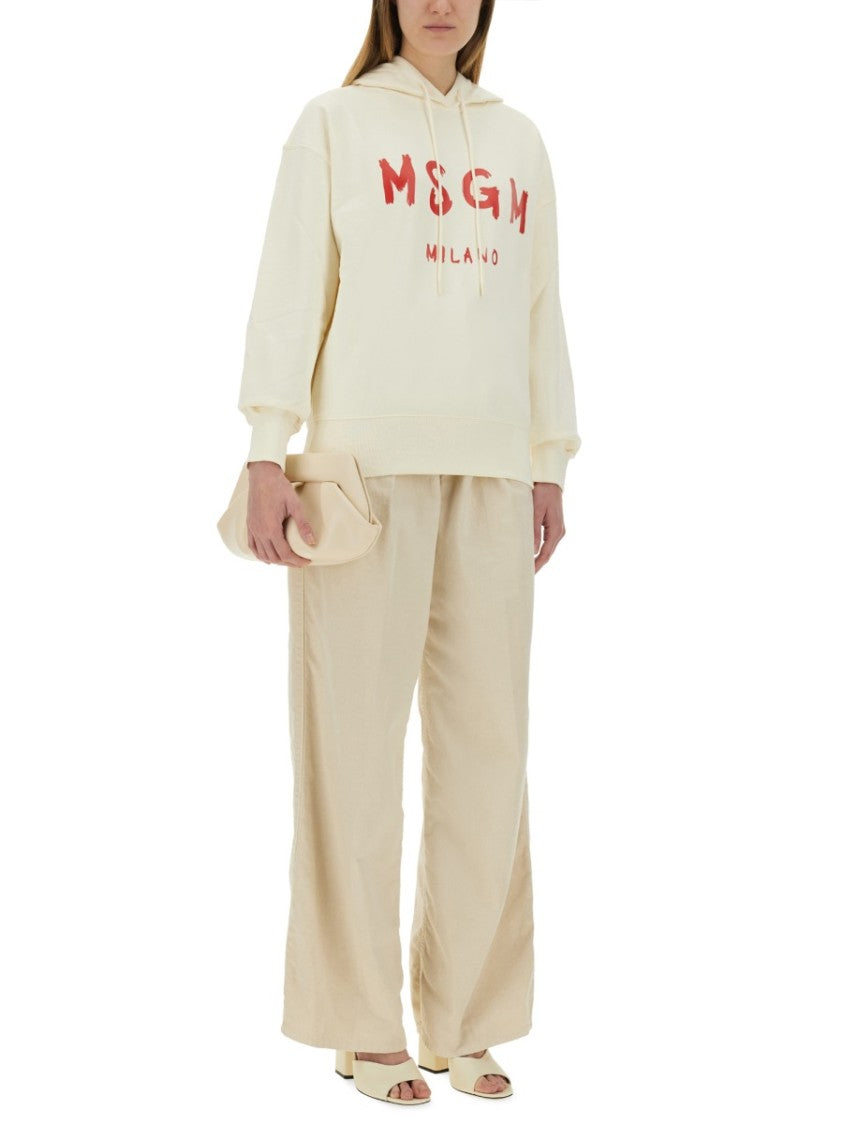 Msgm Relaxed-Fit Sweatshirt With Brushed Logo