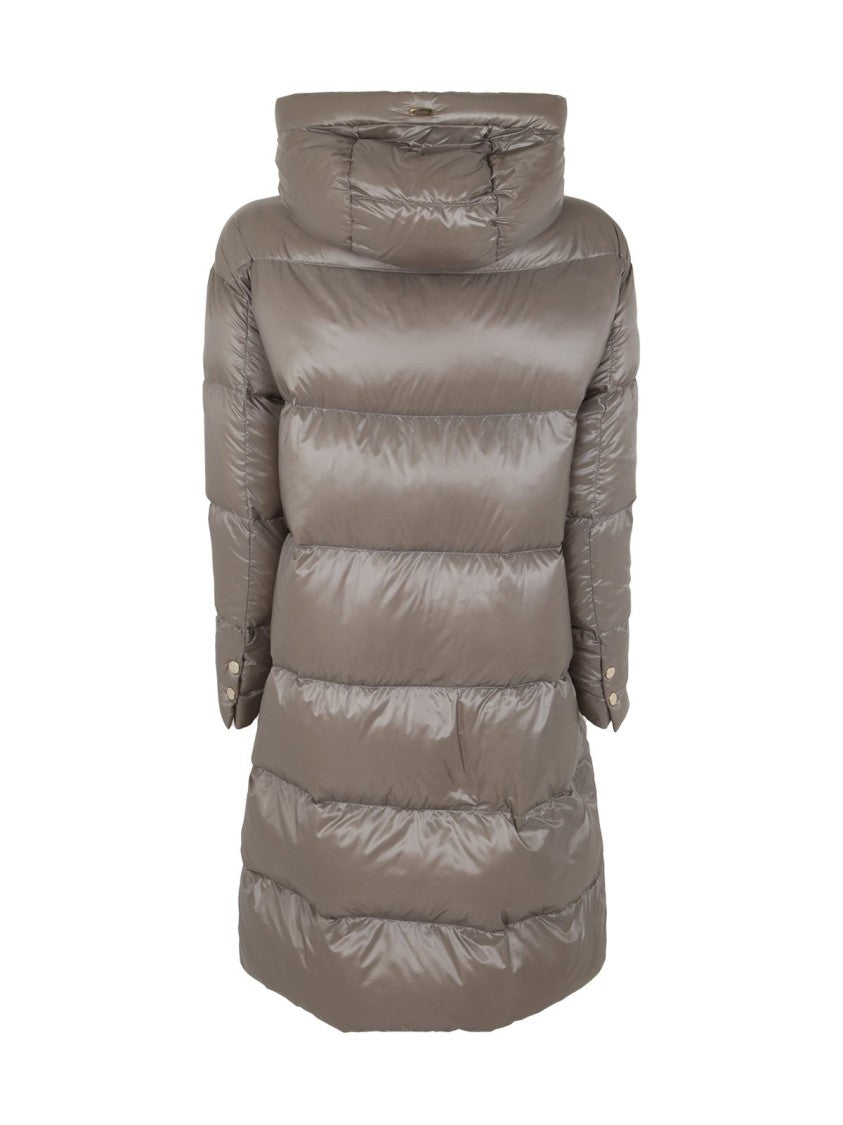 Herno Straight Cut Grey Coat With Minimalist Design