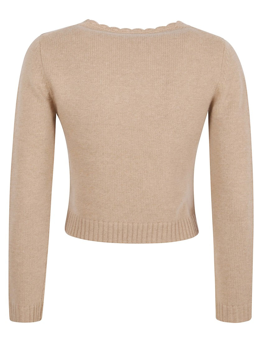 Chloé Intarsia Logo Grey Wool-Cashmere Sweater