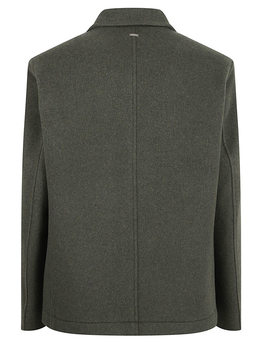 Herno Double-Layered Wool Jacket With Twill Texture