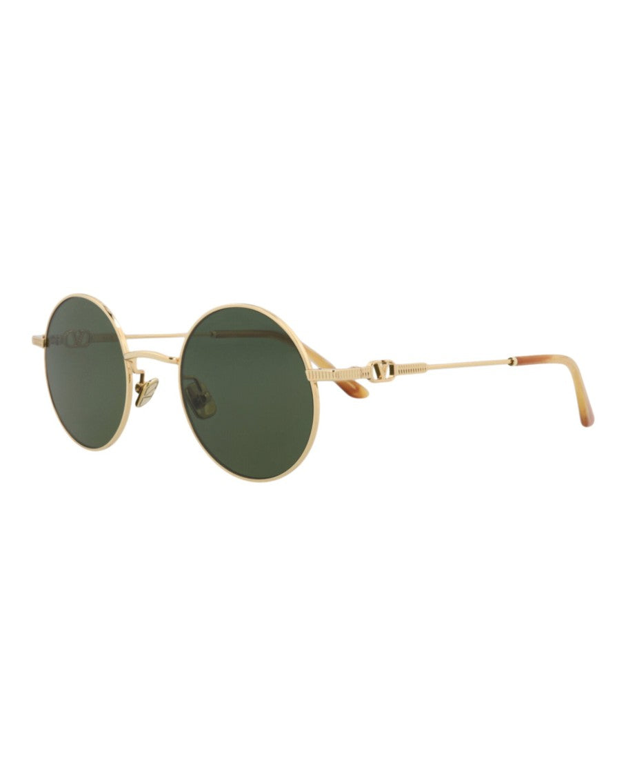 Valentino Round-Frame Metal Sunglasses
