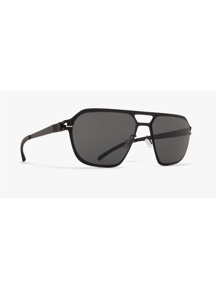 Mykita Angular Black Aluminum Sunglasses With Slim Temples