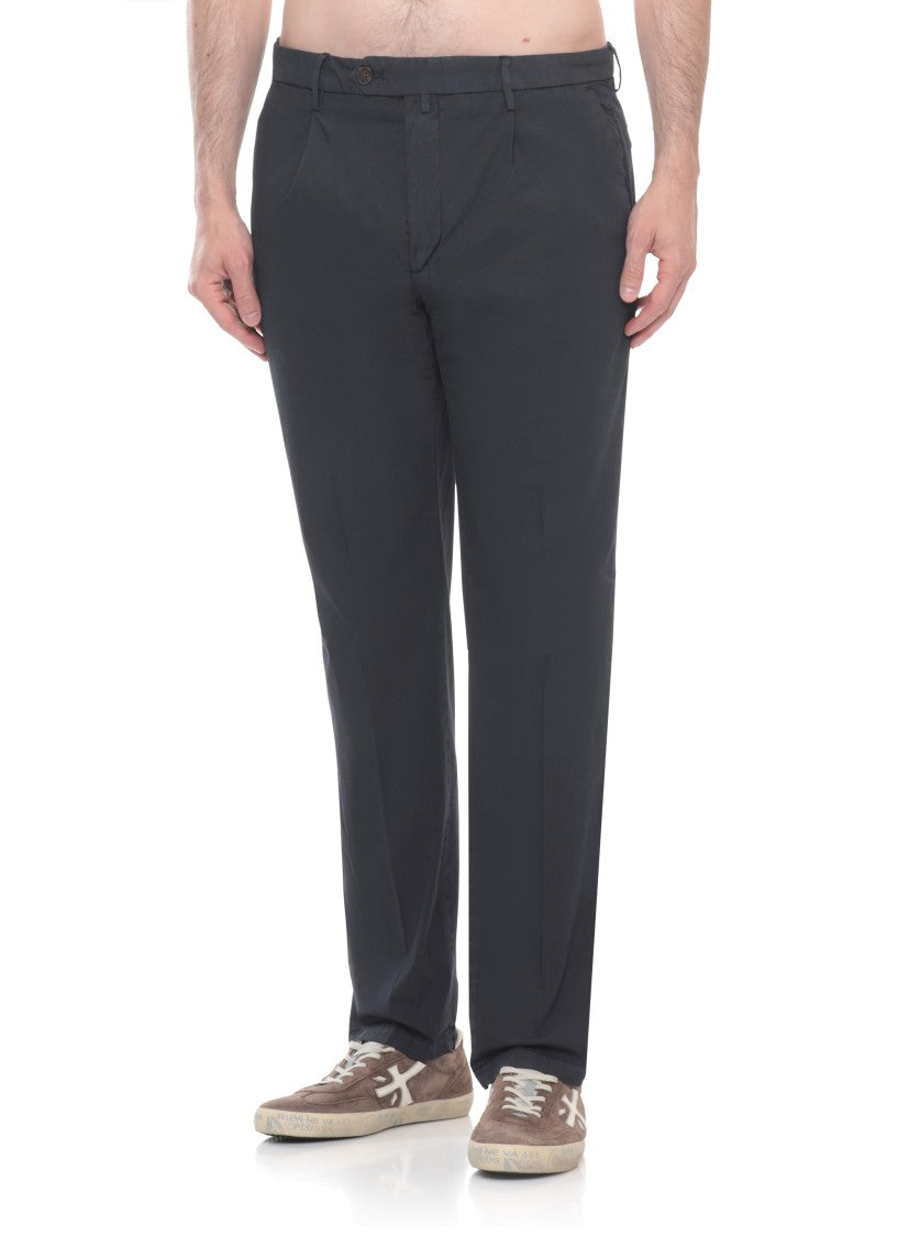 Briglia 1949 Blue Bg21 Flap Pockets Straight-Leg Pants