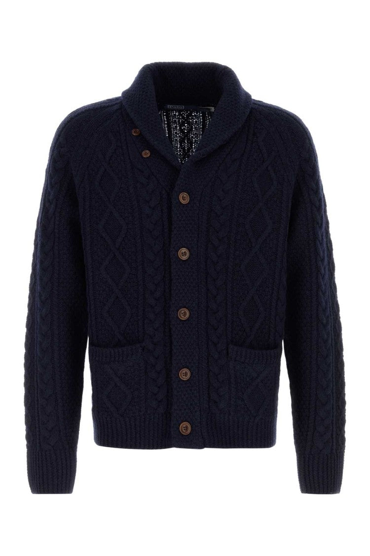 Polo Ralph Lauren Navy Blue Wool Blend Cardigan