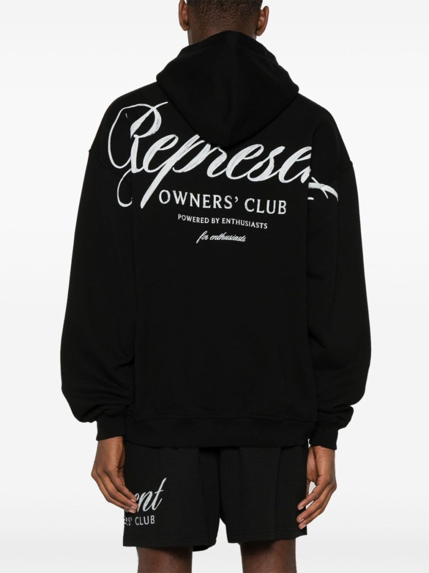 Represent Logo-Embellished Hoodie With Press-Stud Fastening