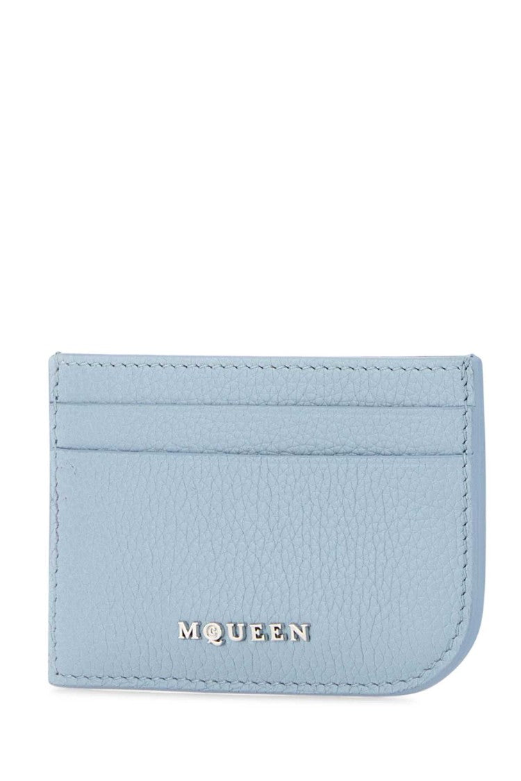 Alexander Mcqueen Light Blue Leather Card Holder