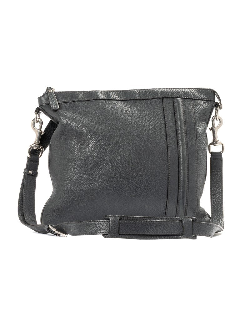 Gucci Grey Pebbled Leather Medium Shoulder Bag