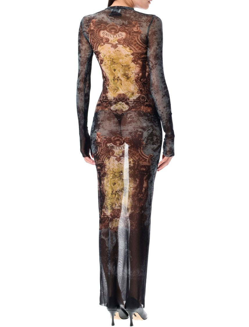 Jean Paul Gaultier Medallion Mesh Long Skirt