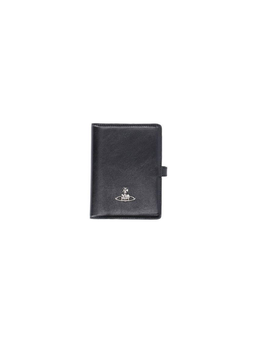 Vivienne Westwood Black Orb Bi-Fold Leather Cardholder