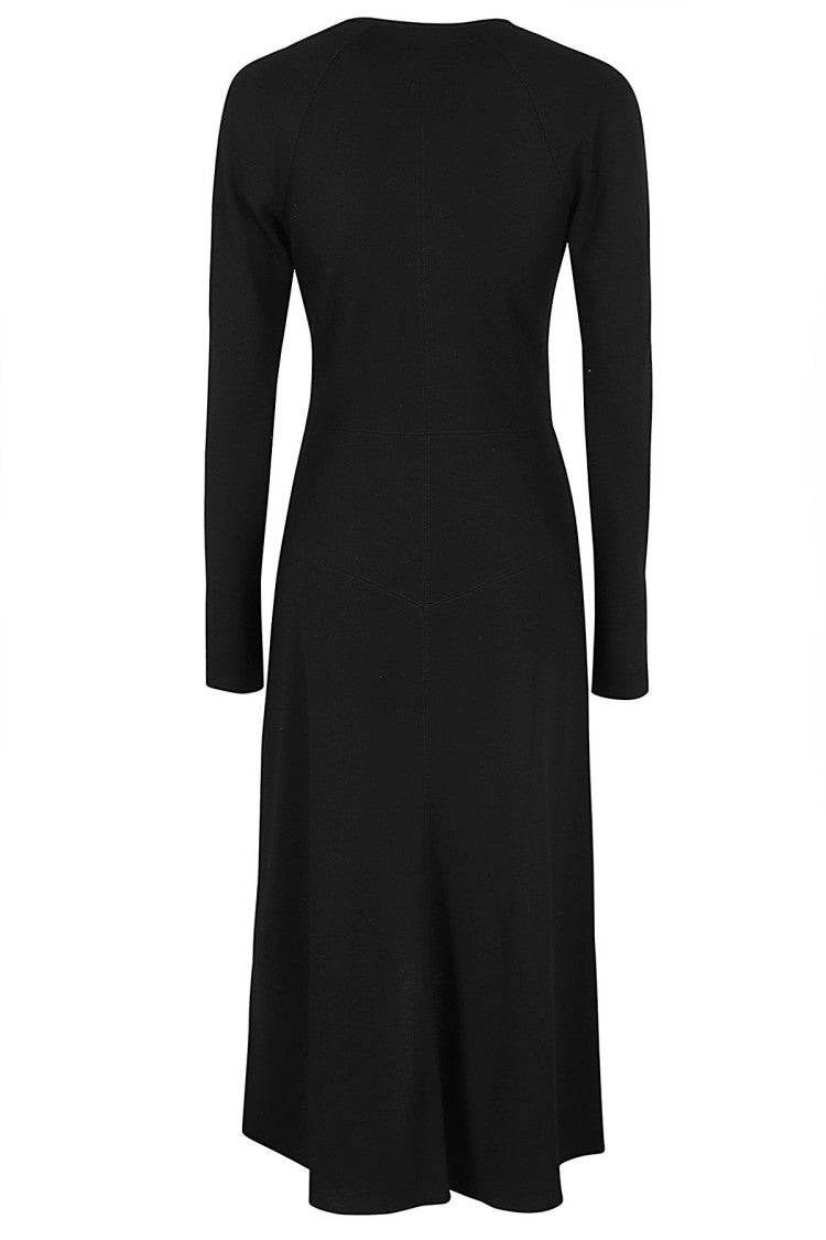 Isabel Marant Asymmetrical Black Midi Dress With Button Details