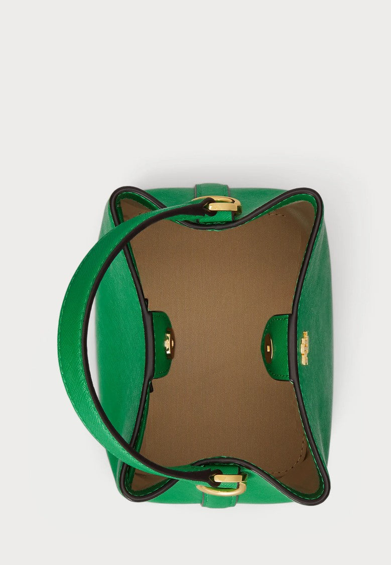 Lauren Ralph Lauren Green Reese Small Silk Bucket Bag