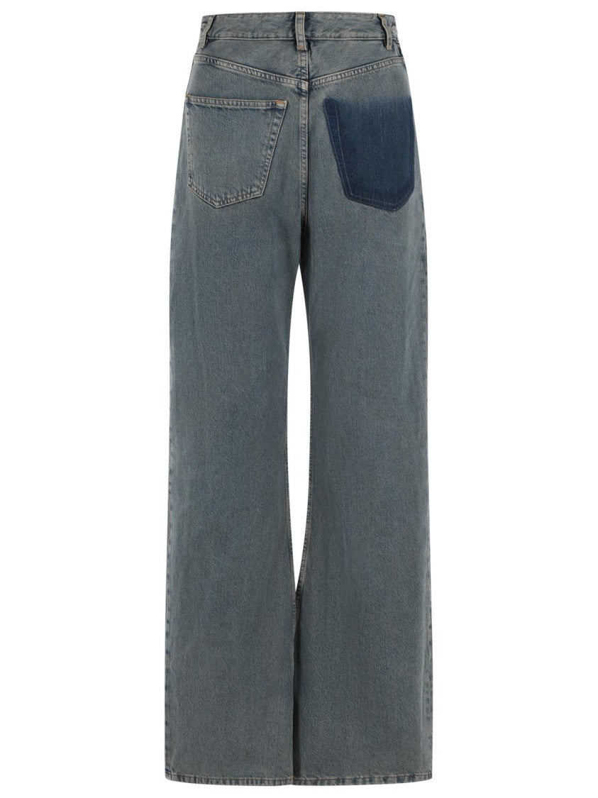Mm6 By Maison Margiela 'Reverse' Blue Cotton Jeans