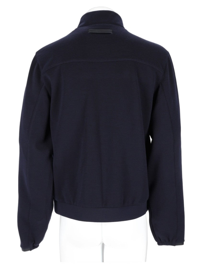 Zegna Black Full-Zip Stand-Up Collar Sweatshirt