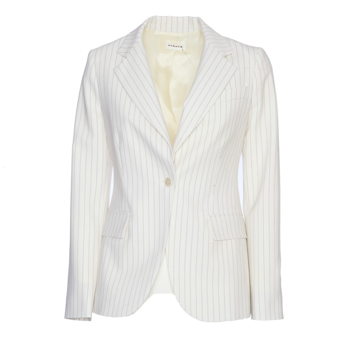 Parosh Pinstriped Single-Breasted Blazer With Flap Pockets