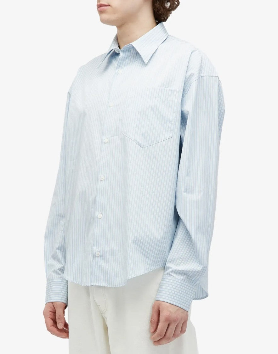 Ami Paris De Coeur Boxy Fit Striped Shirt
