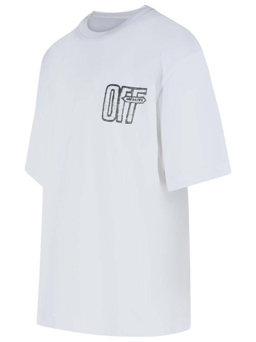 Off-White 'Motion Arrow' White Cotton T-Shirt