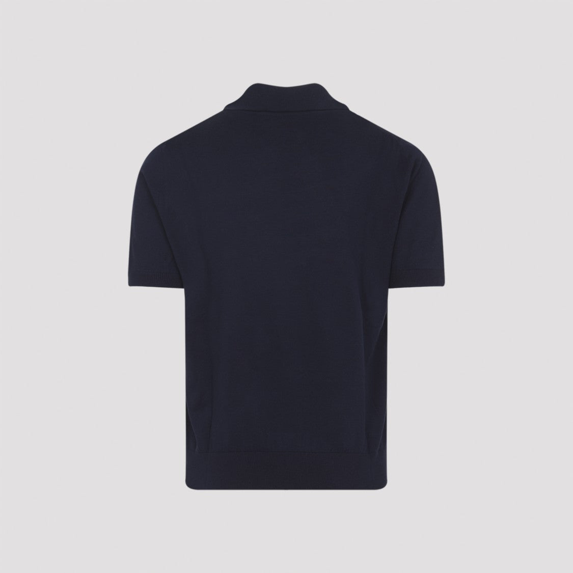 Canali Classic Short-Sleeve Polo Shirt With Subtle V-Neck Detail