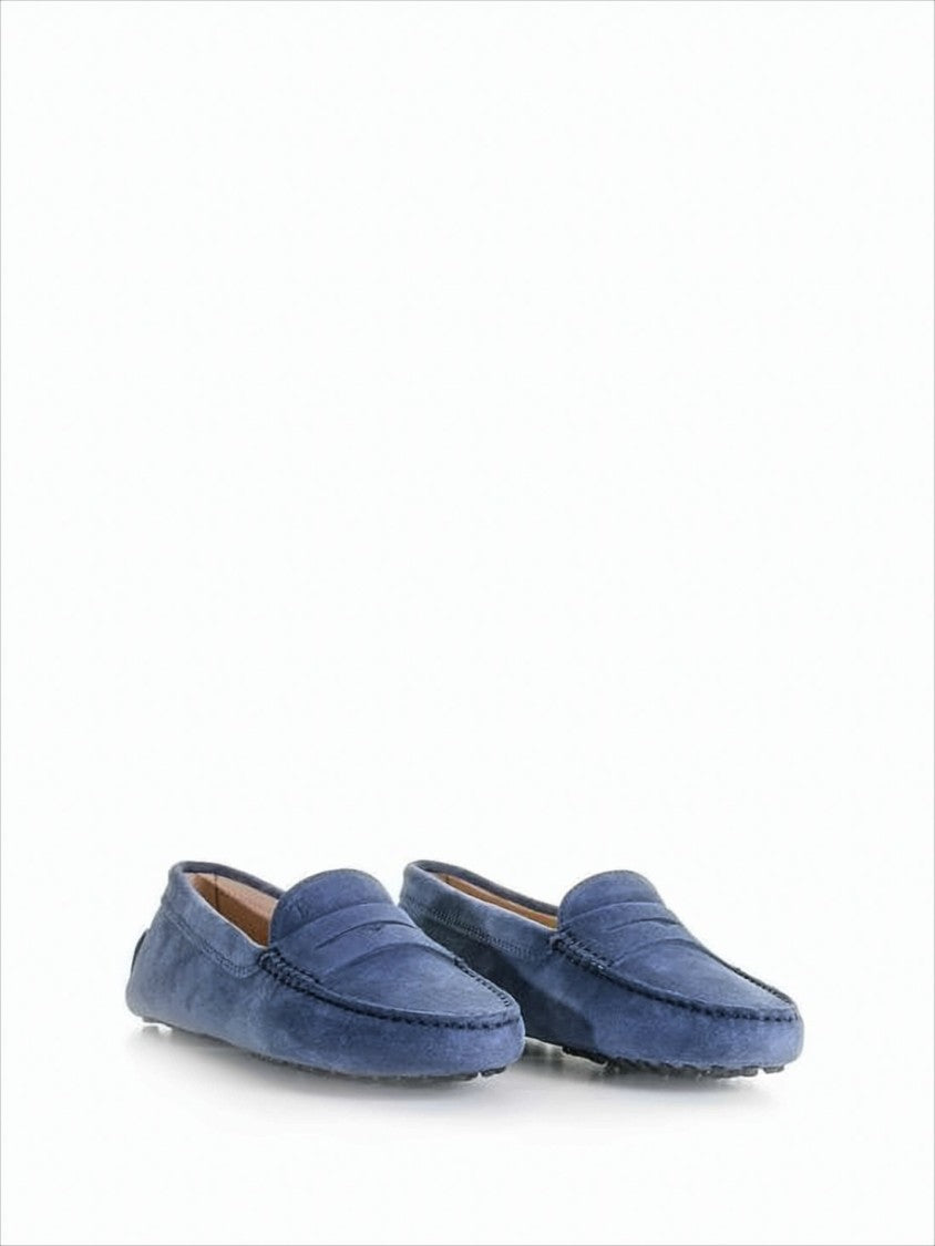 Tod's Suede Moccasin Flats With Penny Strap Detail