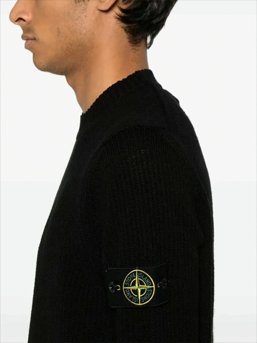 Stone Island Classic Black Crewneck Sweater