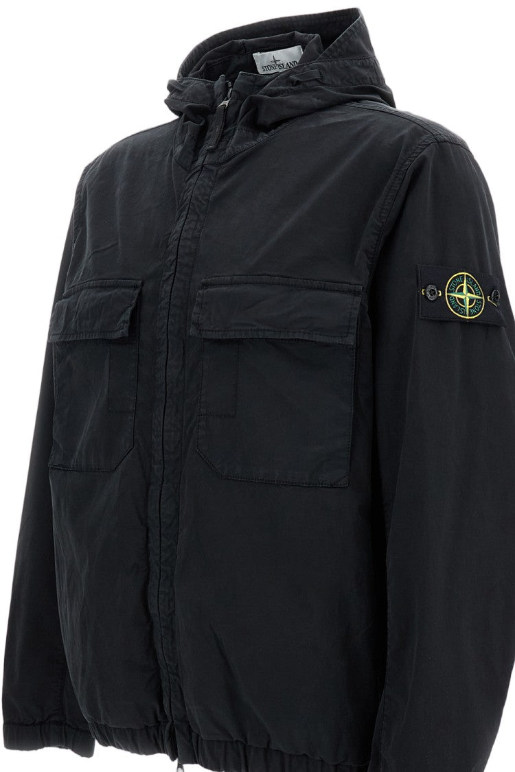 Stone Island Full-Zip Hooded Jacket With Double-Slider Zipper
