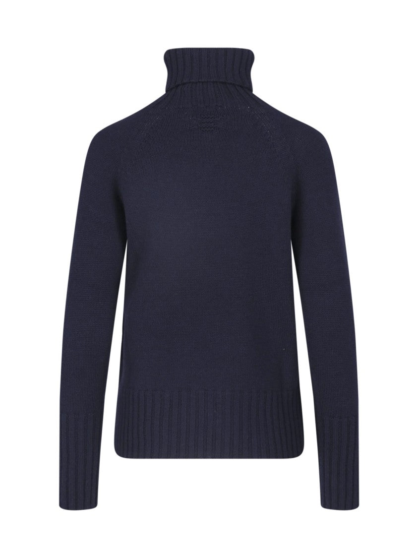 Drumohr Blue Merino Wool Turtleneck