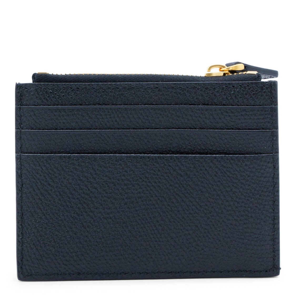 Valentino Garavani Textured Black Wallet With Gold Accents