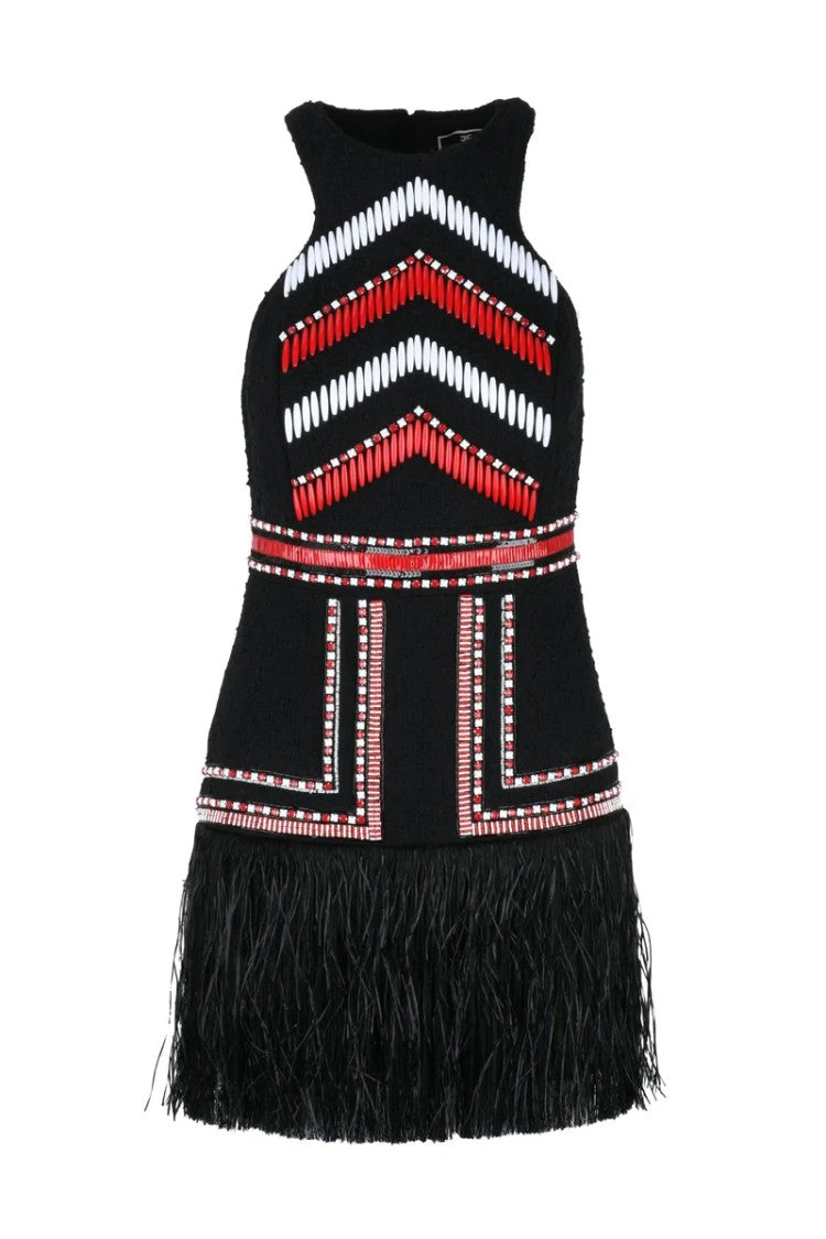 Elisabetta Franchi Bouclé Sheath Dress - Black