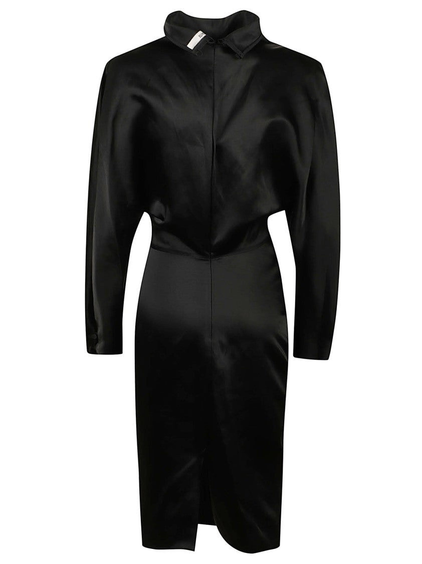 Khaite Fitted Black Mini Dress With High Neckline