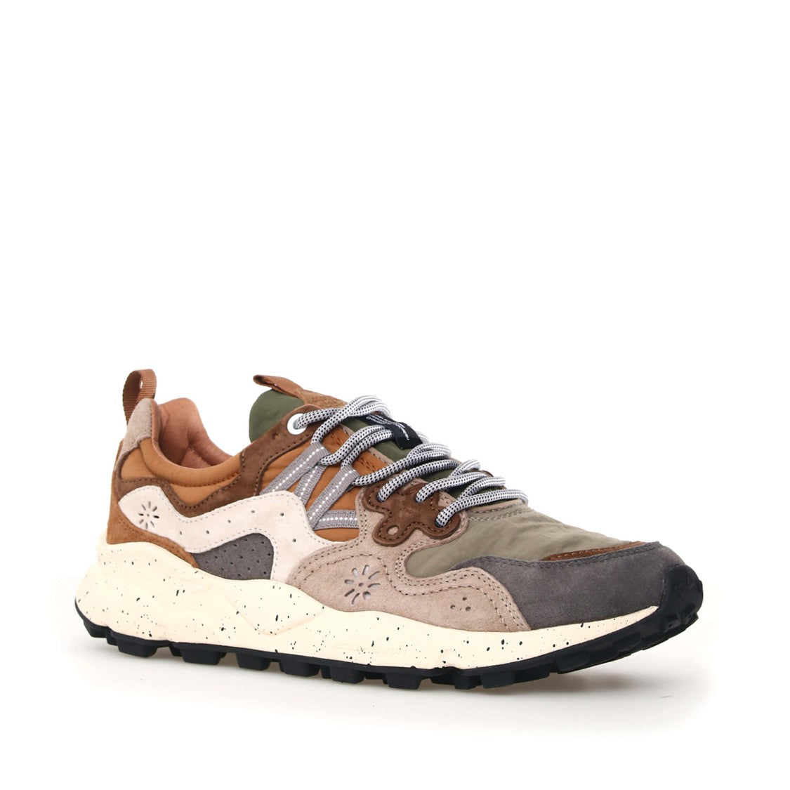 Flower Mountain Yamano 3 Sneakers - Sage Green/Camel/Grey Taupe/Brown
